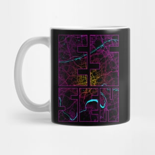 Essen, Germany City Map Typography - Neon Mug